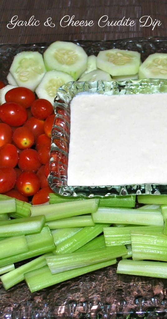 Garlic and Cheese Crudite Dip close up