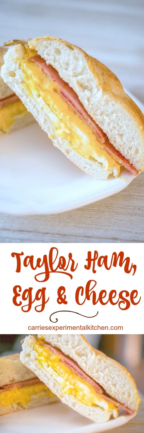 Taylor Ham, Egg and Cheese on a Hard Roll is the quintessential New Jersey breakfast sandwich. When ordering, don't forget to let them know if you want them to add salt, pepper and ketchup! #breakfast #sandwich #taylorham #newjersey