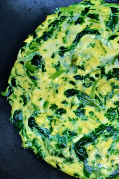 Spinach Frittata on a plate