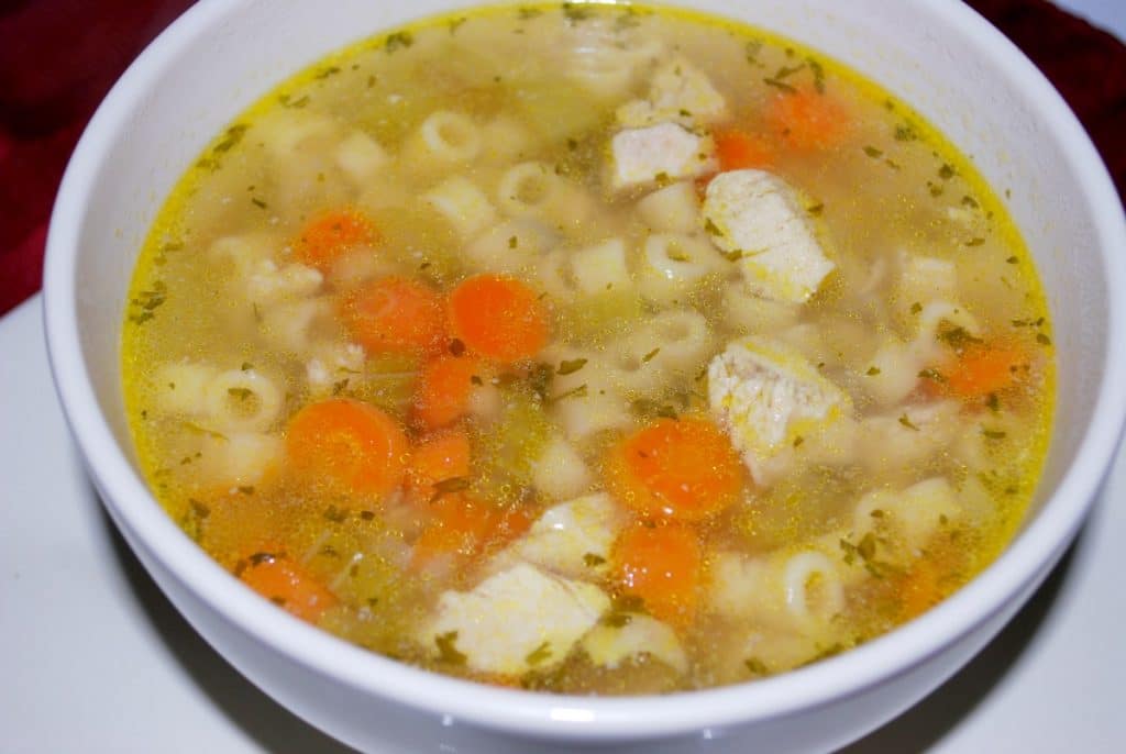 Chicken Ditalini Soup Closeup