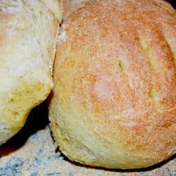 This Rosemary Semolina Boule Bread makes the perfect bread bowl for your favorite soup.