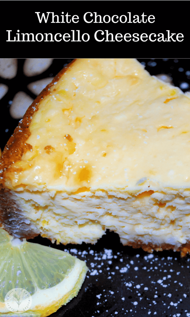 This White Chocolate Limoncello Cheesecake made with a pecan, graham cracker crust is super creamy, rich and delicious!