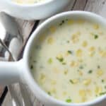 Basil Corn Chowder made with corn, potatoes and fresh basil in a creamy broth based soup is deliciously flavorful and perfect for lunch or dinner.