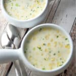 Basil Corn Chowder made with corn, potatoes and fresh basil in a creamy broth based soup is deliciously flavorful and perfect for lunch or dinner.