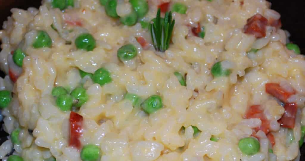 Creamy Chourico and Pea Risotto