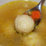 Italian Matzo Ball Soup is a chicken broth based soup with matzo balls made with fresh rosemary and grated Pecorino Romano cheese. 