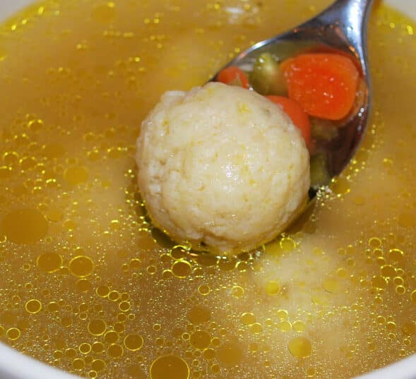 Italian Matzo Ball Soup is a chicken broth based soup with matzo balls made with fresh rosemary and grated Pecorino Romano cheese. 