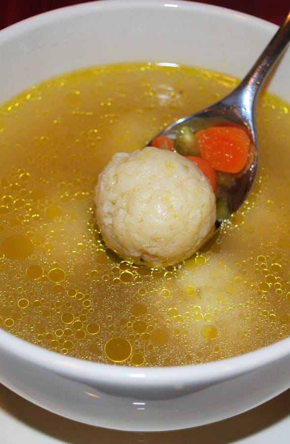 Italian Matzo Ball Soup is a chicken broth based soup with matzo balls made with fresh rosemary and grated Pecorino Romano cheese. 