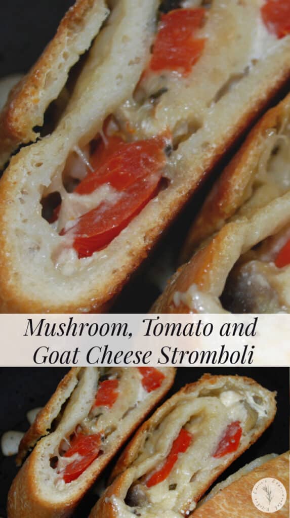 This Mushroom, Tomato and Goat Cheese Stromboli made with pizza dough is super flavorful and perfect for pizza night or game day snacking. 