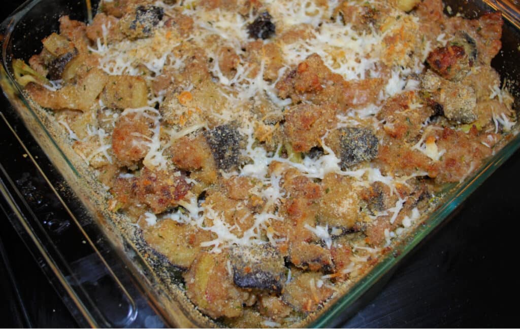 Italian Sausage and Roasted Eggplant Casserole