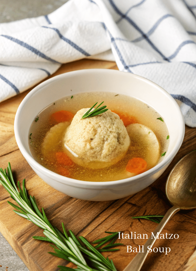 a bowl of matzo sop