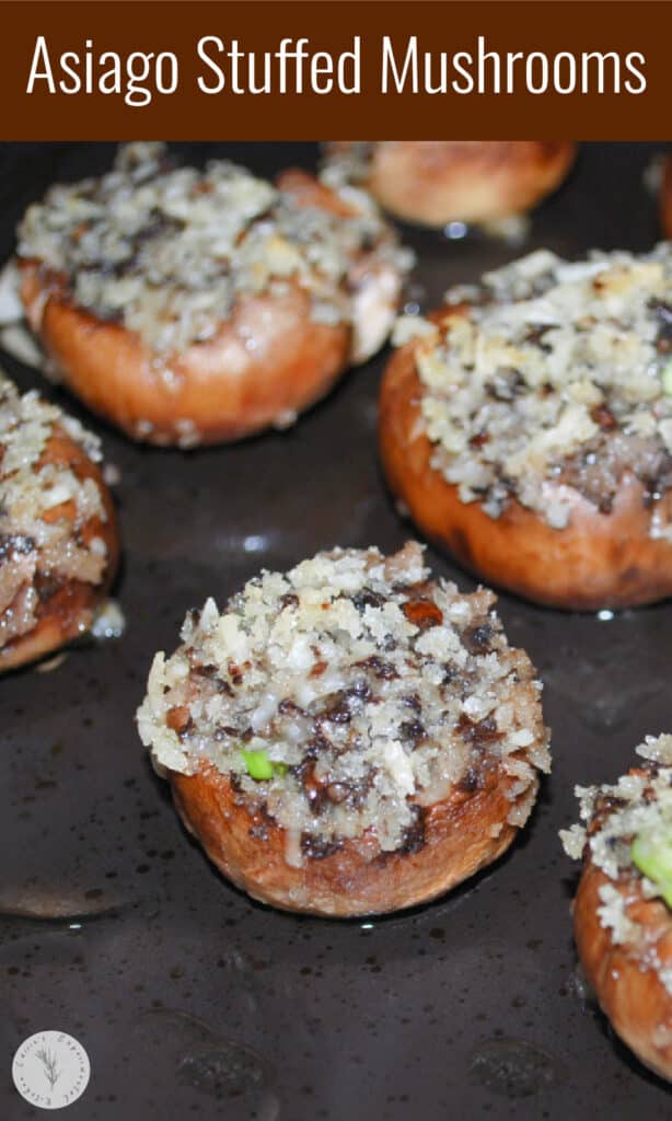 Scallion and Asiago Cheese Stuffed Mushrooms 