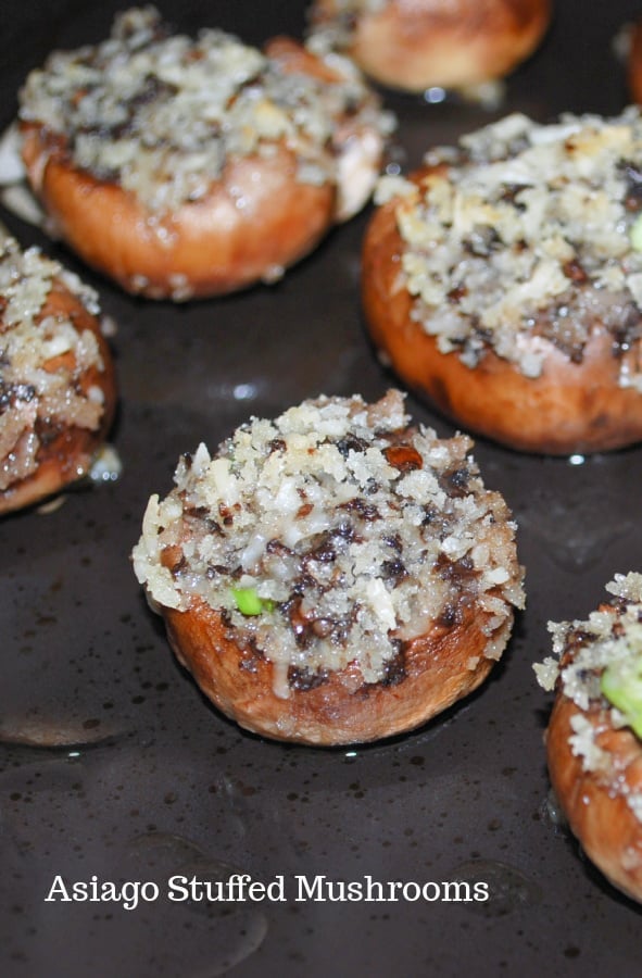 Scallion and Asiago Cheese Stuffed Mushrooms contain only five ingredients, are easy to make and make a super tasty appetizer. 