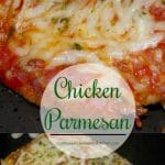 Chicken Parmesan made with breaded and fried boneless chicken breasts topped with your favorite marinara sauce and shredded Mozzarella cheese; then baked until hot and bubbly.