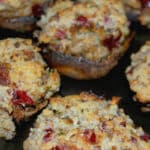 Portobella mushrooms stuffed with dried cranberries, rosemary, garlic, cream cheese and Panko breadcrumbs make a tasty Fall appetizer.