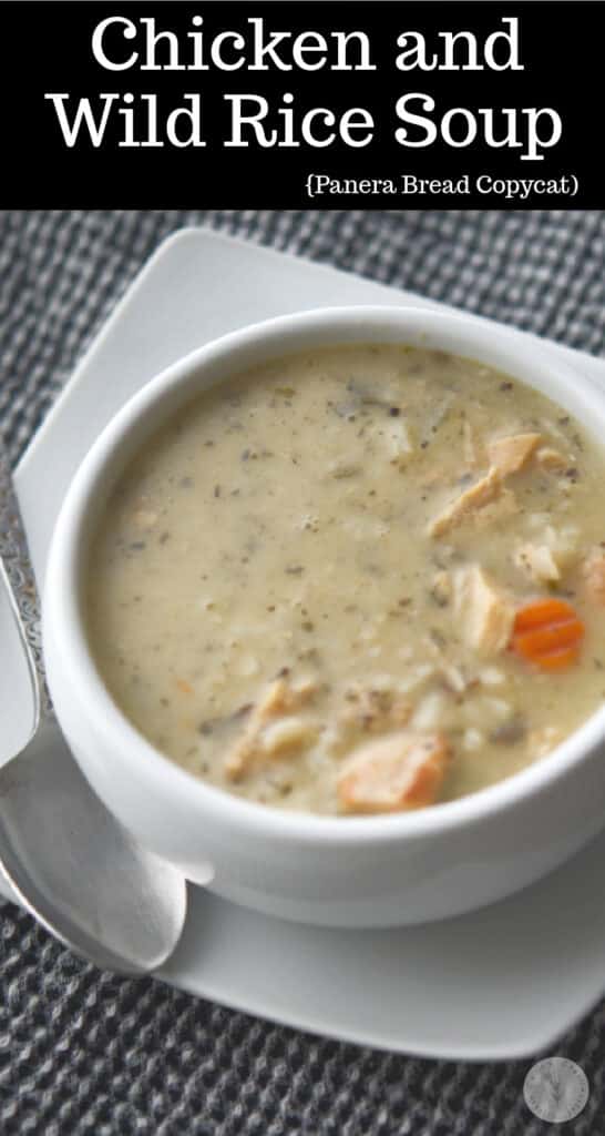 A bowl of soup and a spoon, with Chicken and Rice