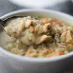 Chicken and Wild Rice Soup in bowl
