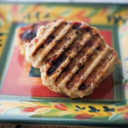 Grilled turkey burger on a plate