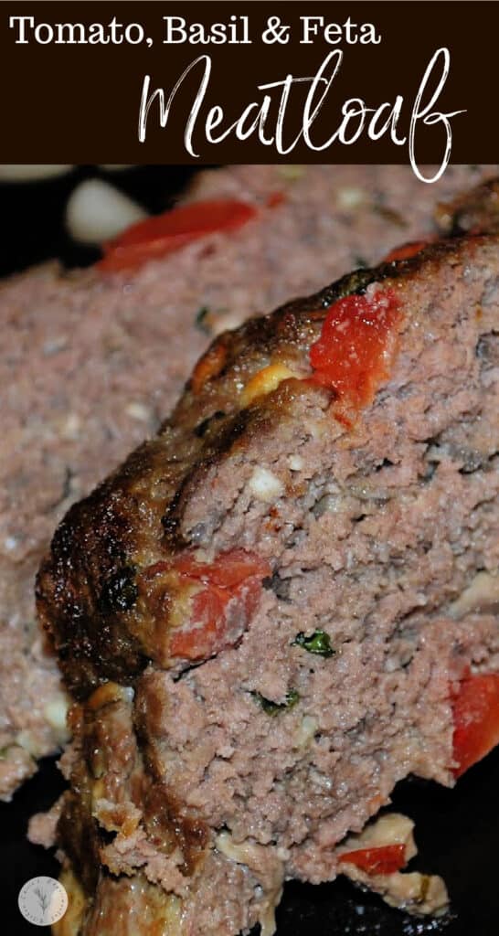 Tomato, Basil and Feta Meatloaf made with lean ground beef, vegetables and crumbled Feta cheese makes a super flavorful weeknight meal. 