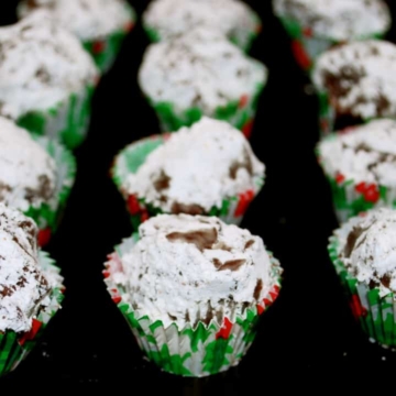 Eggnog Truffles on a plate.