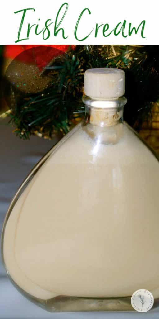 A close up of irish cream in a bottle