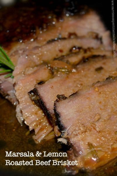 Beef brisket slow roasted with Marsala wine, lemon juice, garlic and fresh rosemary.