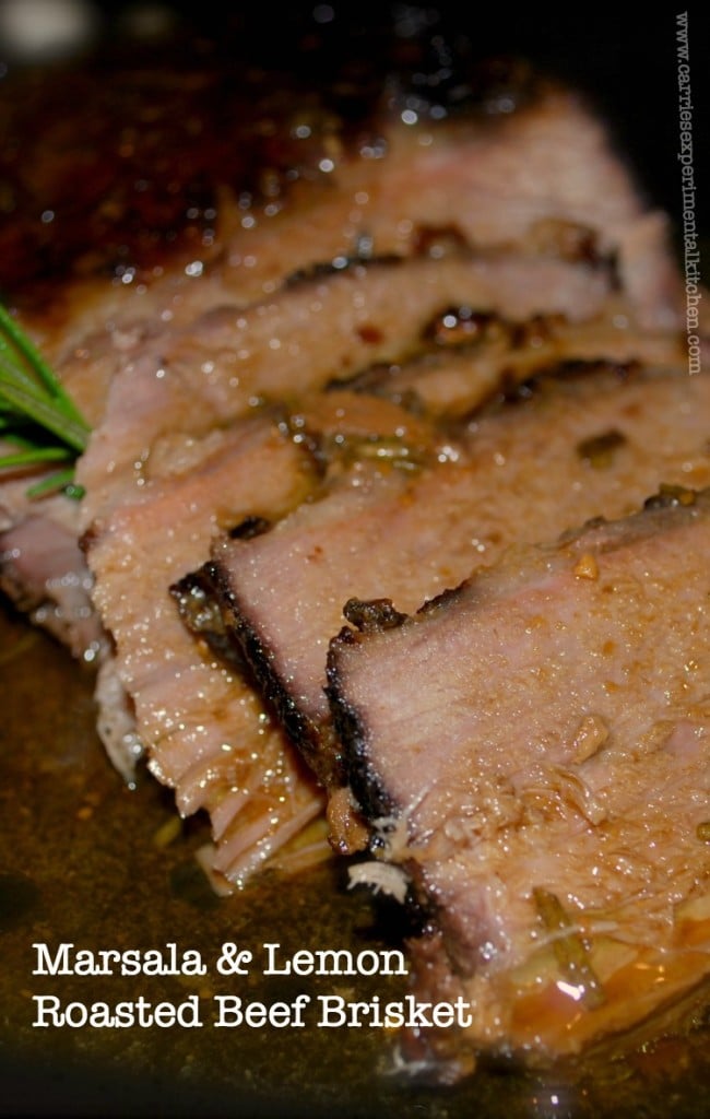 Beef brisket slow roasted with Marsala wine, lemon juice, garlic and fresh rosemary.