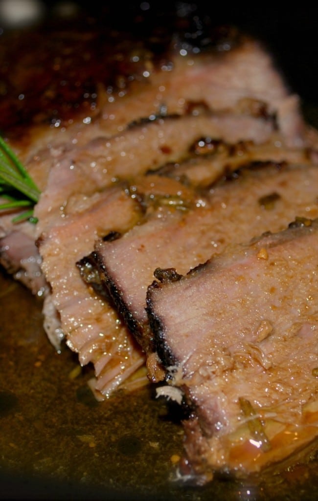 Beef brisket slow roasted with Marsala wine, lemon juice, garlic and fresh rosemary.