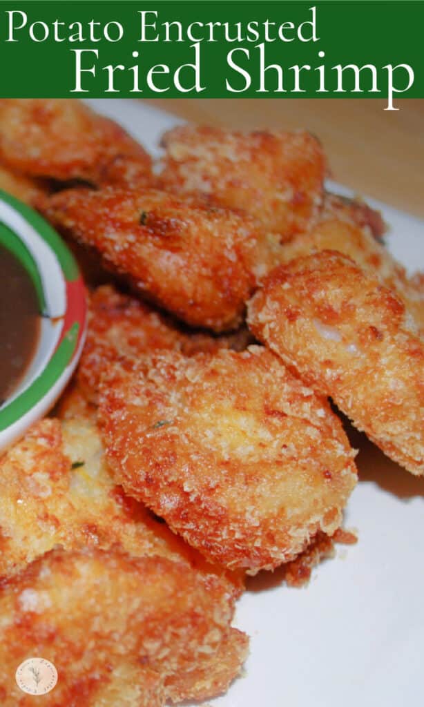 Jumbo shrimp coated in a mixture of potato flakes, orange zest and fresh thyme; then fried until golden brown. 