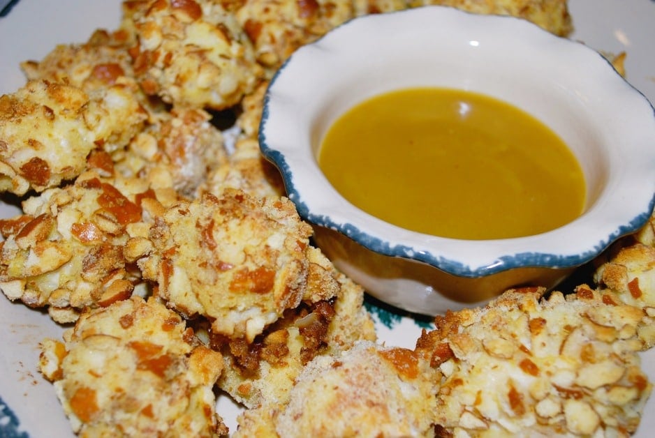 A close up of Pretzel Coated Chicken Nuggets