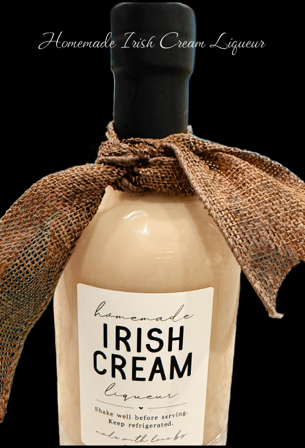 a bottle of homemade irish cream