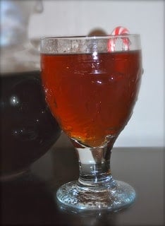 Candy Cane Iced Tea in a glass