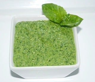 A bowl of classic pesto