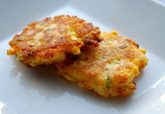 Corn Cheddar Mashed Potato Fritters