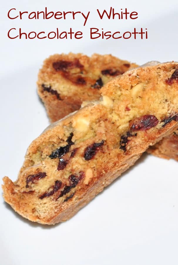 Biscotti with cherries and white chocolate