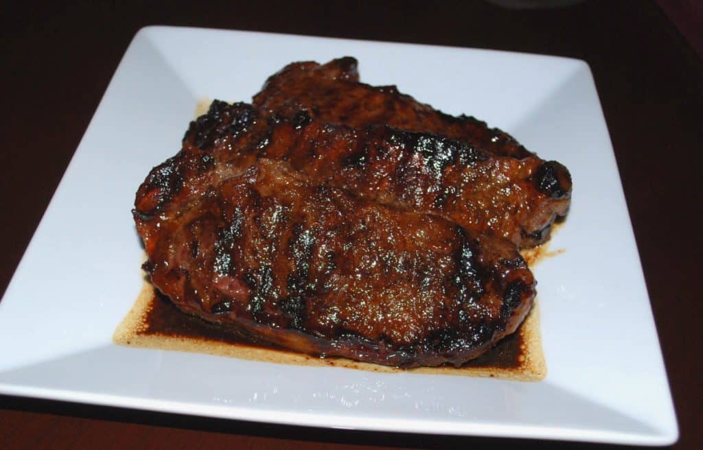 Ginger Soy Marinated Strip Steaks