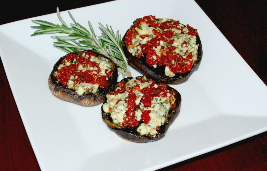 Gorgonzola and Sun Dried Tomato Stuffed Portobello Mushrooms