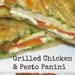 This Grilled Chicken & Pesto Panini made with panella Italian bread on my indoor griddle is one of my family's favorite weeknight meals. 