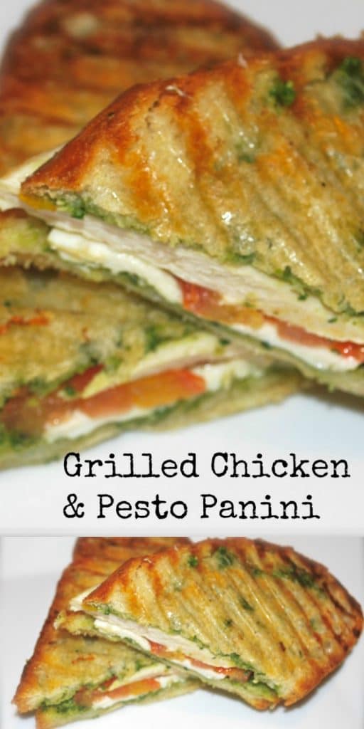 This Grilled Chicken & Pesto Panini made with panella Italian bread on my indoor griddle is one of my family's favorite weeknight meals. 