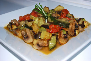 A plate of Ratatouille and Eggplant