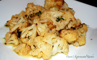A plate of food, with Cauliflower