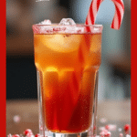 Candy Cane Iced Tea in a Glass