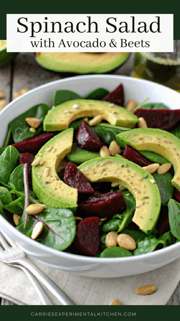 spinach salad with beets and avocado
