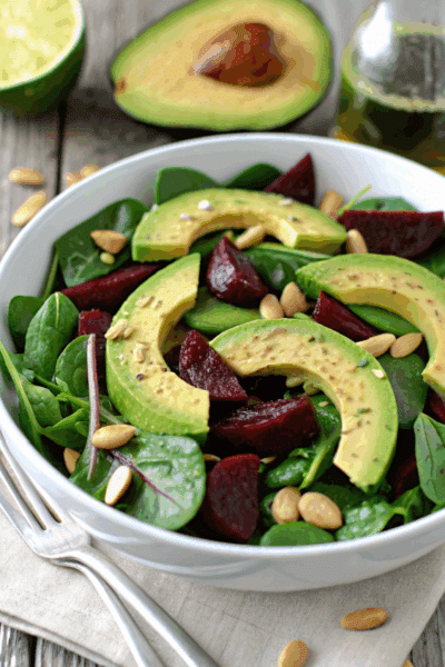a white bowl with spinach salad