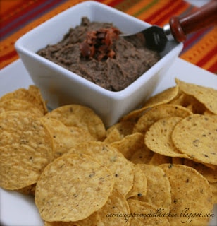 Black Bean and Kalamata Olive hummus in a bowl