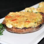 Three Cheese Zucchini Stuffed Portobello Mushrooms