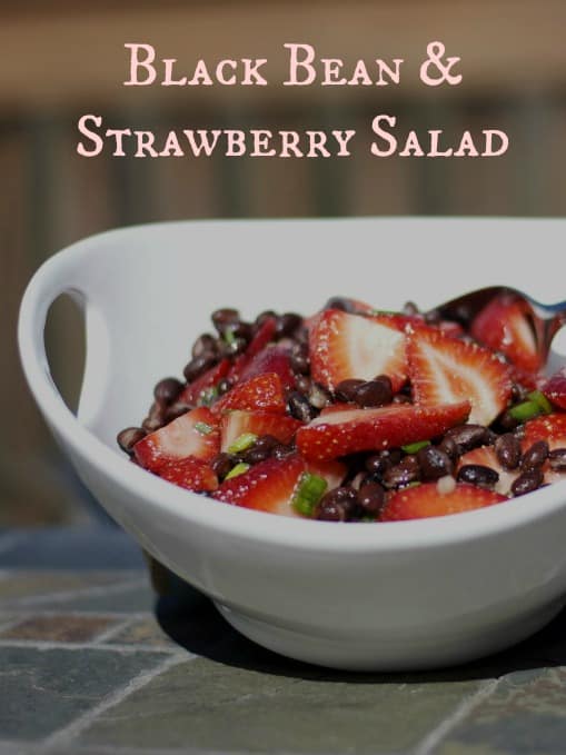 This Black Bean & Strawberry Salad made with fresh rosemary and lime juice is light and refreshing.