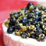 Fresh blueberries, chopped pistachios and honey top creamy Brie cheese; then it's covered in refrigerated crescent dough and baked until golden brown.