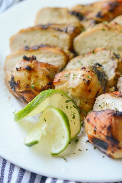 Boneless chicken breasts marinated in a fresh lime juice and sea salt brine; then grilled until juicy is so simple and flavorful. 