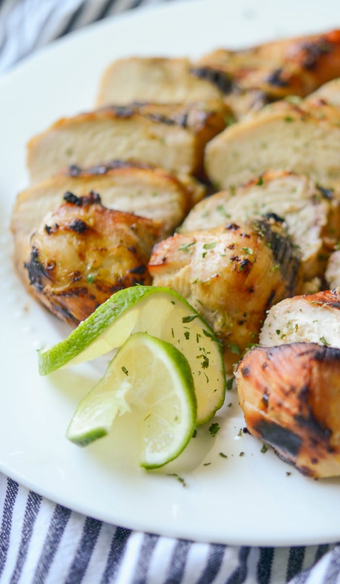 Boneless chicken breasts marinated in a fresh lime juice and sea salt brine; then grilled until juicy is so simple and flavorful. 